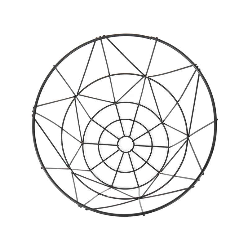 Poubelle ronde noire en treillis métallique pour bureau et chambre à coucher