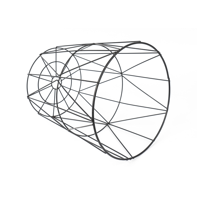 Poubelle ronde noire en treillis métallique pour bureau et chambre à coucher