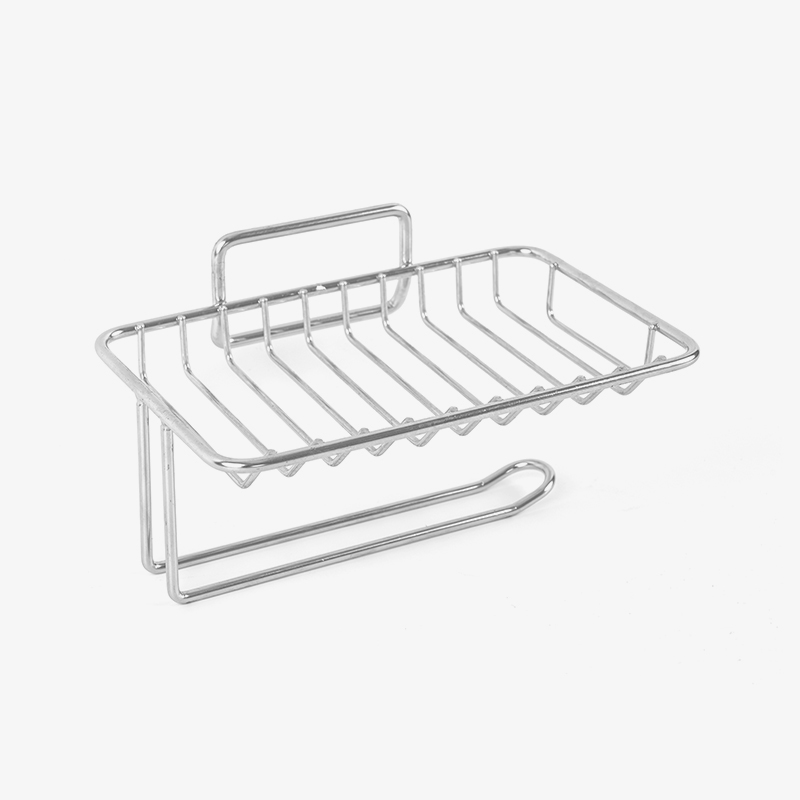 Porte-savon en céramique avec auto-drainage et support en acier inoxydable