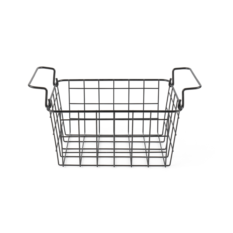 Bac de rangement utilitaire empilable en treillis métallique, grand rectangle