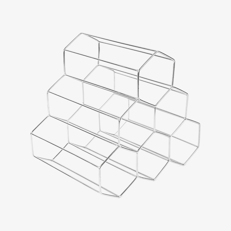 Support à bouteilles de vin autoportant à 3 niveaux pour comptoir