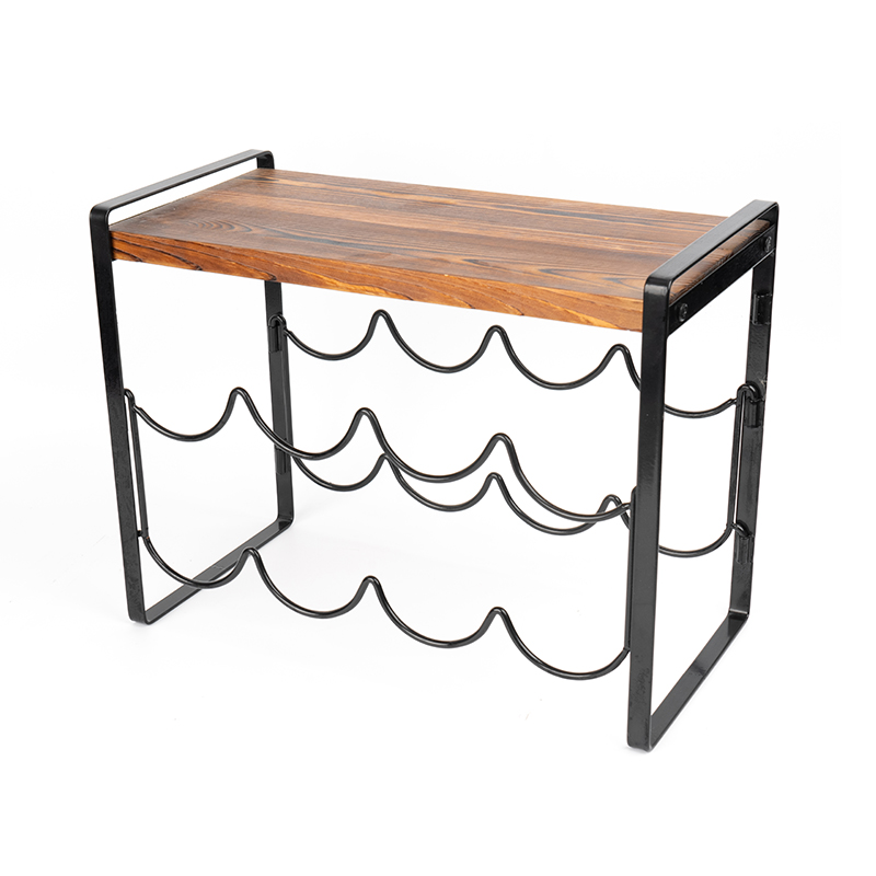 Bouteilles de casier à vin de comptoir en bois rustique, pas besoin d'assemblage