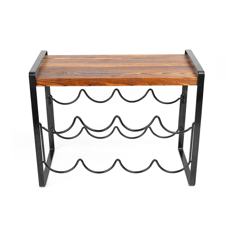 Bouteilles de casier à vin de comptoir en bois rustique, pas besoin d'assemblage