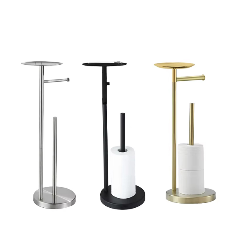 Porte-papier hygiénique autoportant avec étagère de rangement